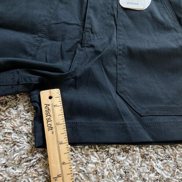 Prana Stretch Zion Cargo 3" Short Women's 0 Black Standard Fit High Rise Stretch - Picture 11 of 13